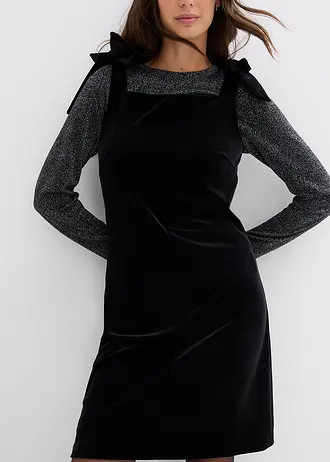 Rochie mini din catifea moale • negru • magazin bonprix