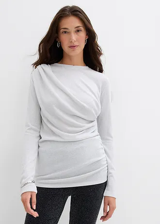 Longsleeve met rimpels • zilverkleur • bonprix online shop