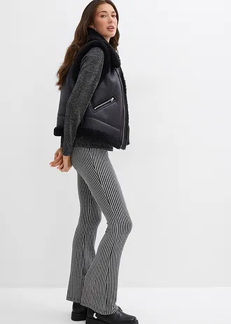 Uitlopende legging met glittergaren • zwart lurex gestreept • bonprix online shop