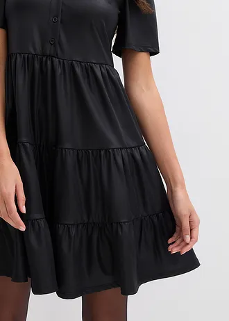 Mini ruha fényes anyagból • fekete • bonprix áruház