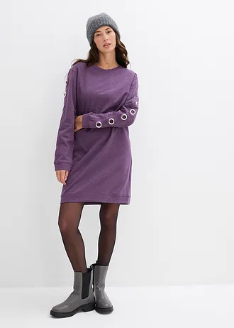 Sweatjurk met eyelets, Kleur: prune