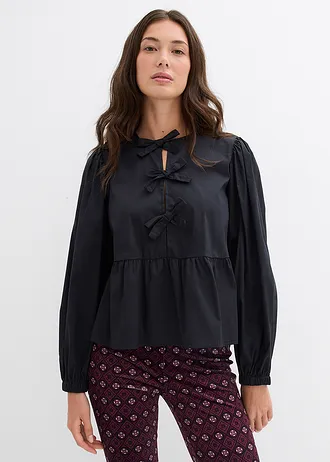 Blouse ornée de nœuds • noir • Boutique bonprix