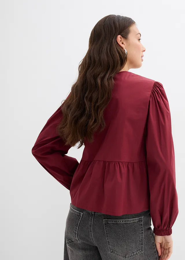 Blouse ornée de nœuds • rouge rubis • product-page.page-title-suffix