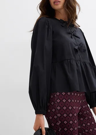 Blouse ornée de nœuds • noir • Boutique bonprix