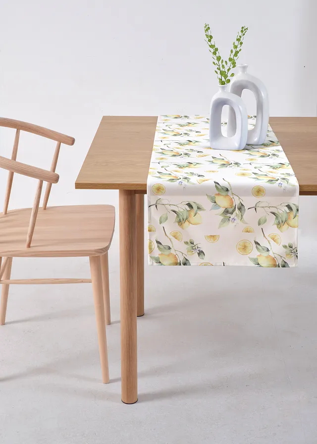 Tafelloper met citroenen, Kleur: wit-geel
