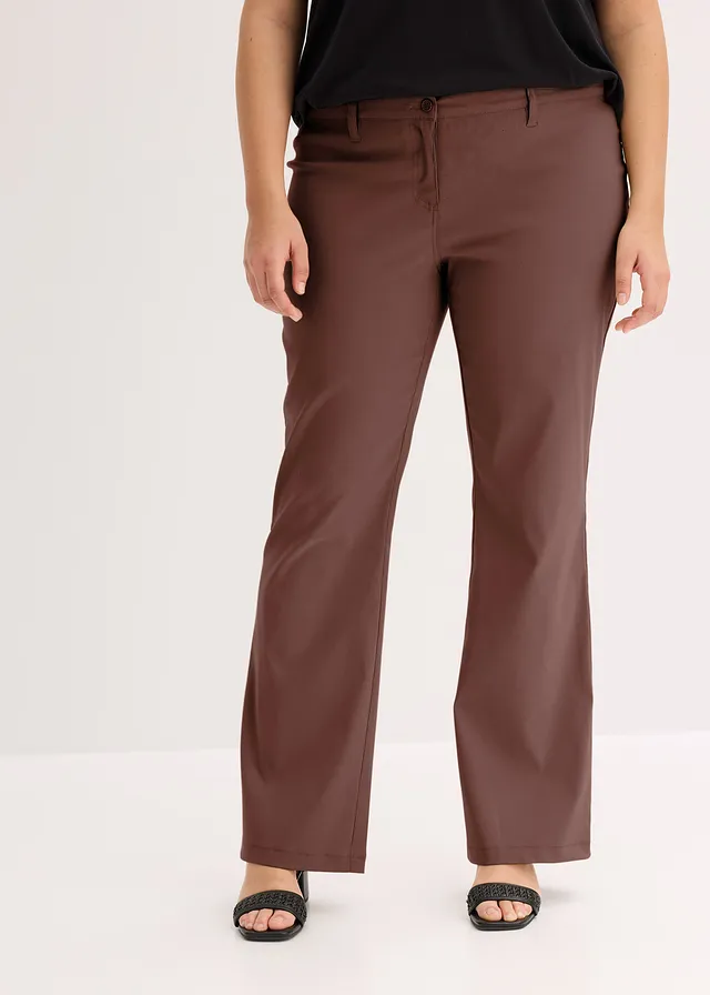 Stretch broek, bootcut, Kleur: bruin