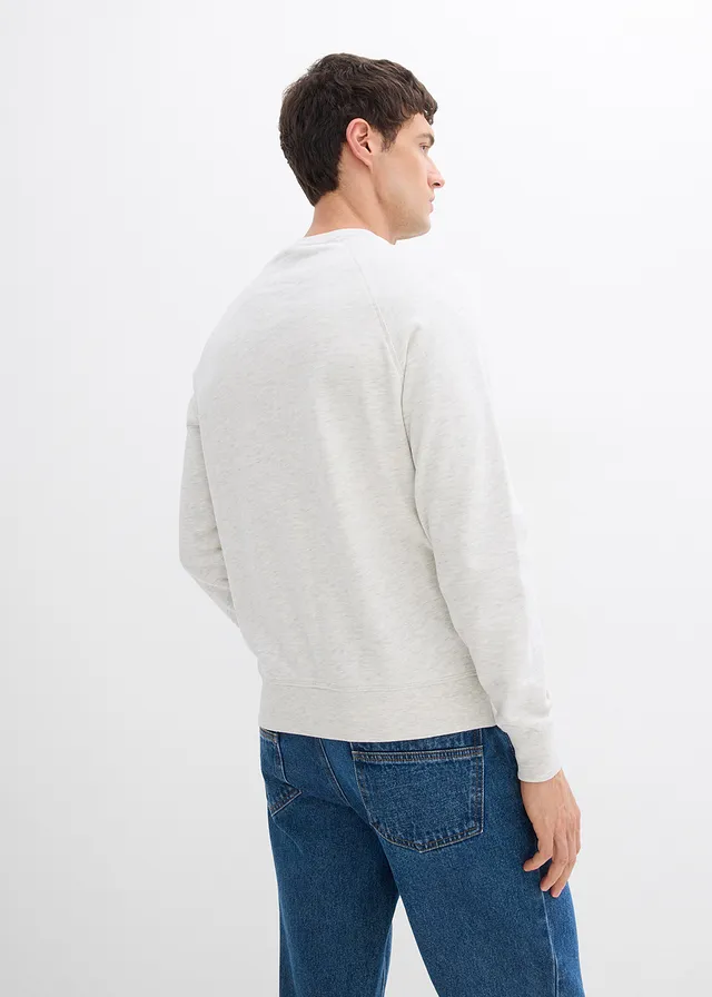 Lot de 2 sweats, Couleur: indigo chiné + écru chiné