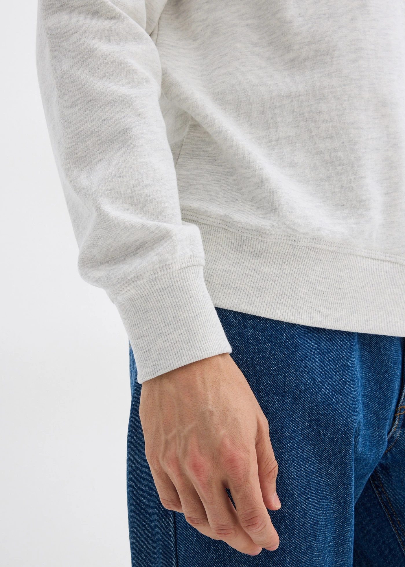 Lot de 2 sweats • indigo chiné + écru chiné • Boutique bonprix