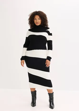 Kötött ruha, szín: fekete/fehér
