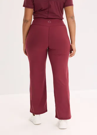 Pantalon de sport doux et thermique, jambe droite, Couleur: bordeaux