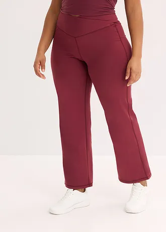 Pantalon de sport doux et thermique, jambe droite, Couleur: bordeaux