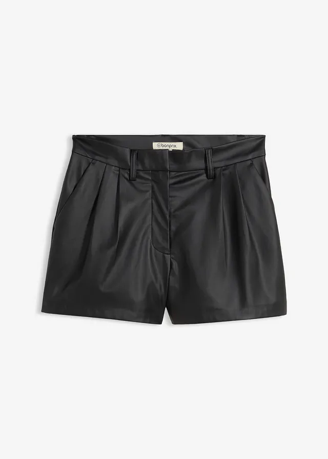 Short en tissu enduit • noir • Boutique bonprix