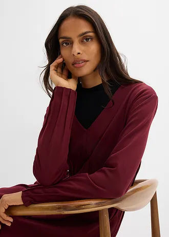 Pohodlné šaty s ozdobnými sklady, z viskózové směsi • javorově červená • bonprix obchod