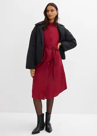 Robe midi 100% coton • rouge prune • Boutique bonprix