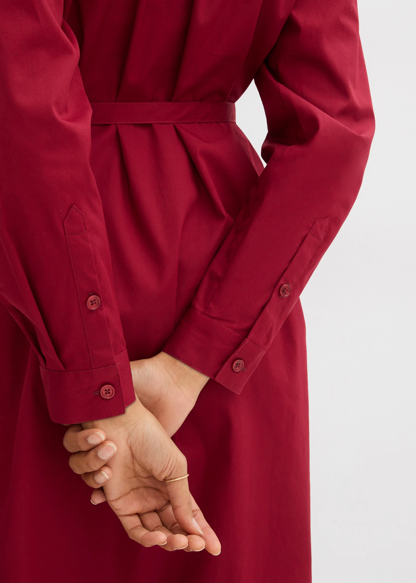 Midi jurk van puur biologisch katoen • pruimrood • bonprix online shop