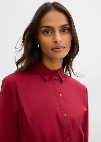 Robe midi 100% coton • rouge prune • Boutique bonprix