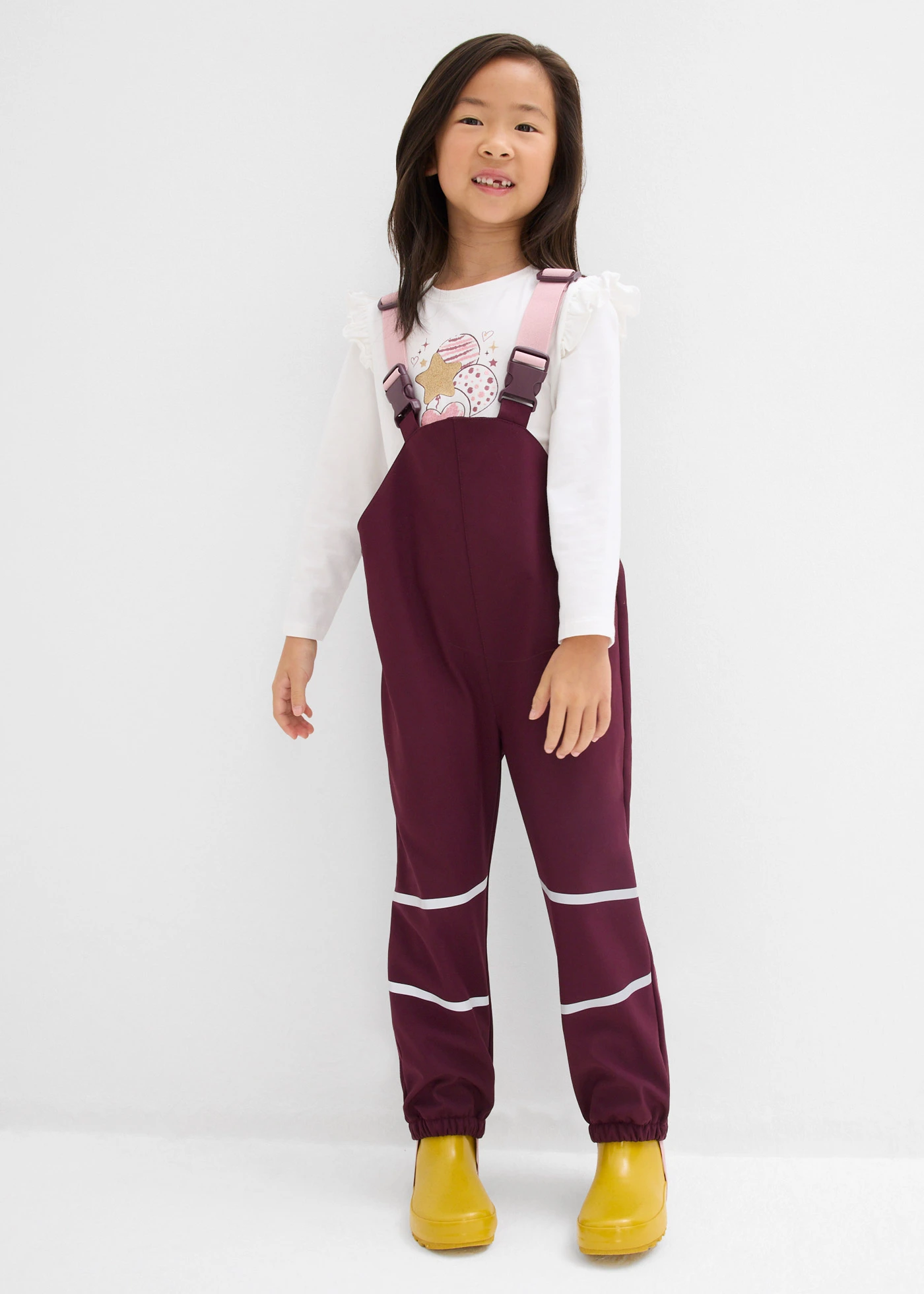 Voděodolné softshellové termo kalhoty s laclem do deště • vínovo-popelavě růžová • bonprix obchod