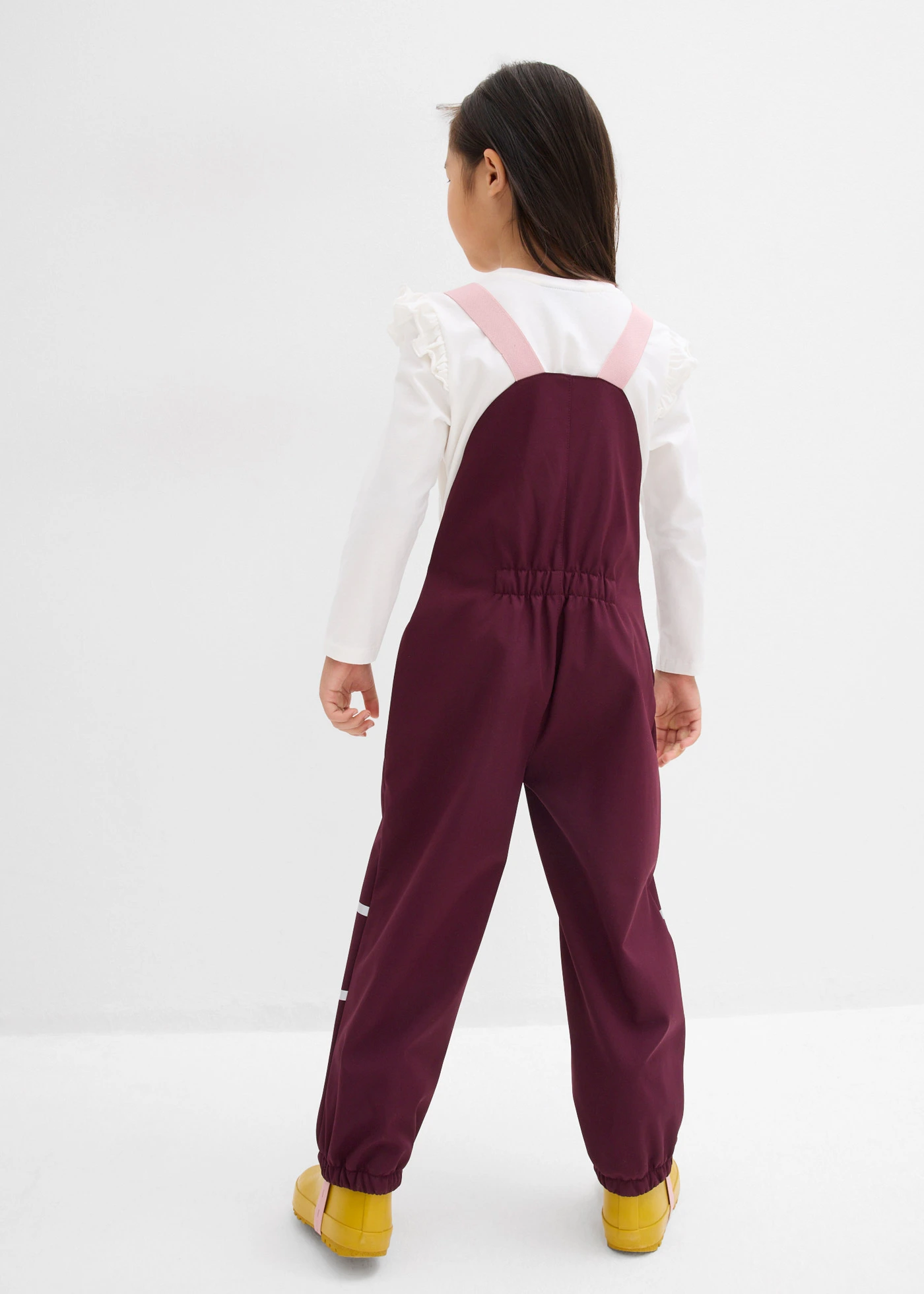 Voděodolné softshellové termo kalhoty s laclem do deště • vínovo-popelavě růžová • bonprix obchod