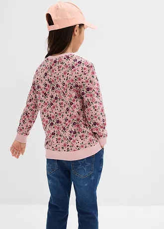 Lot de 2 sweat-shirts 100% coton • écru+rose cendré floral • Boutique bonprix