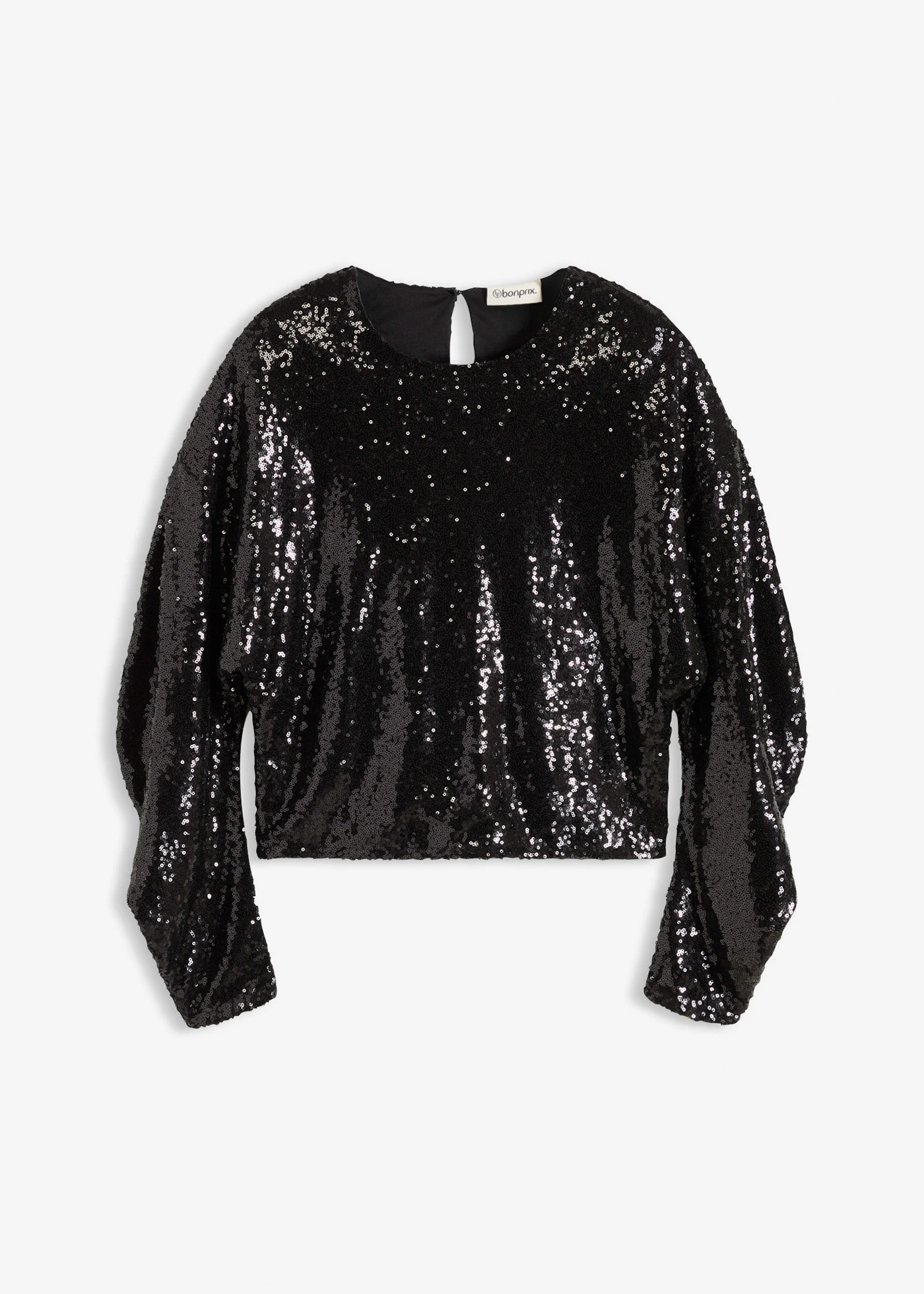 Longsleeve met pailletten • zwart • bonprix online shop