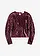 Longsleeve met pailletten, Kleur: wijnrood