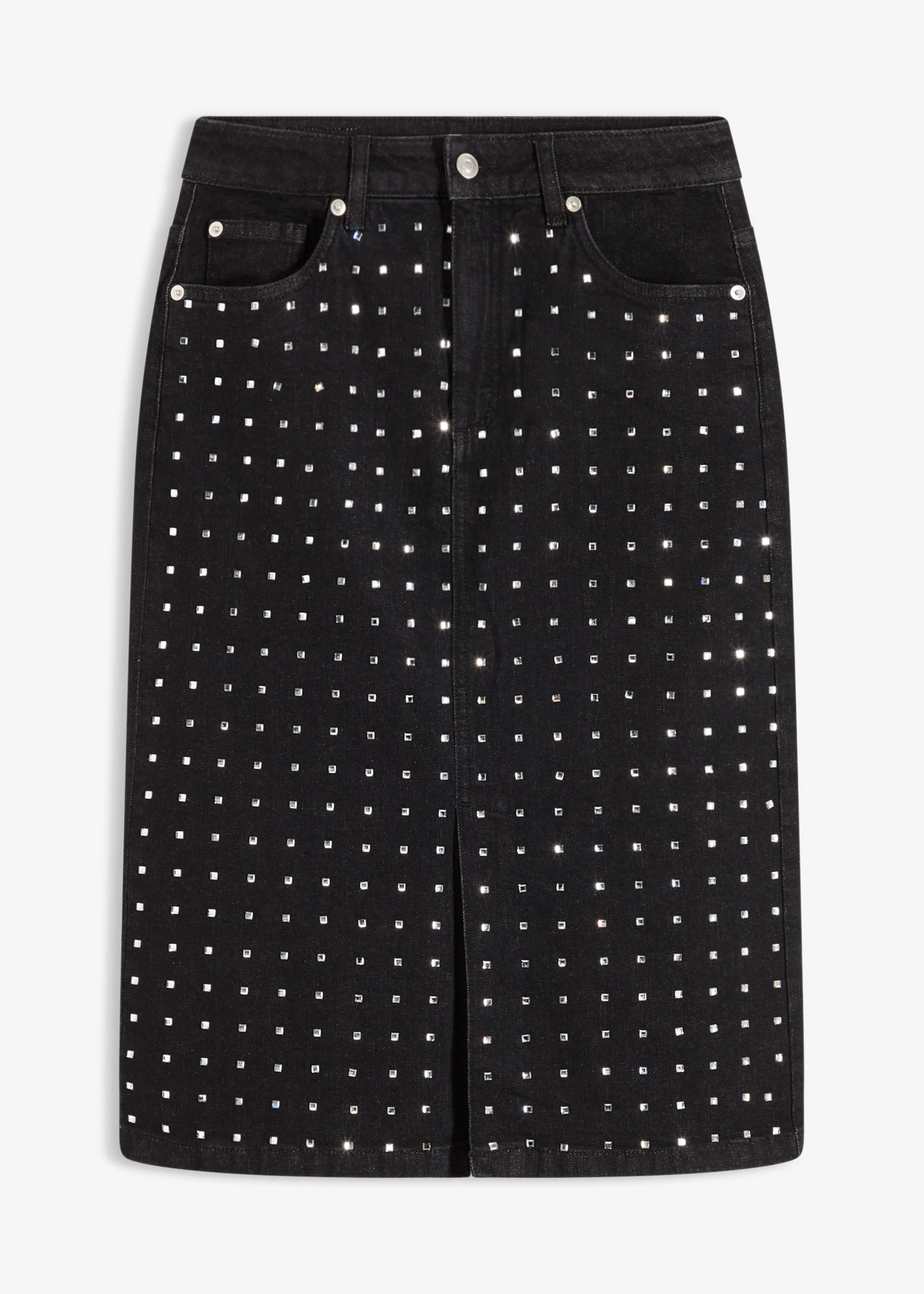Spijkerrok met strassapplicatie • zwart denim • bonprix online shop