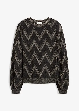 Sweter z cienkiej dzianiny z efektem połysku