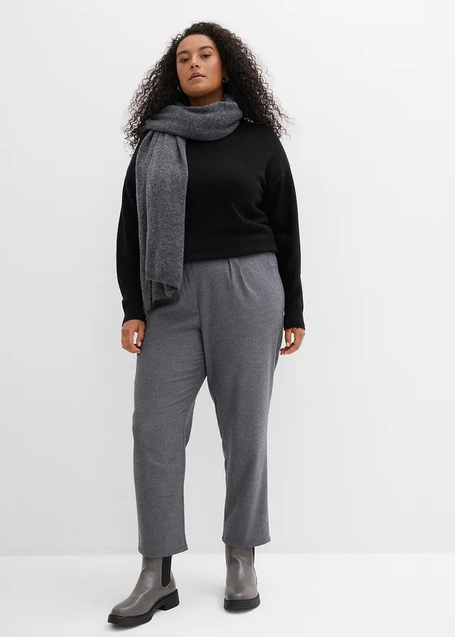 Gebreide oversized trui, Kleur: zwart