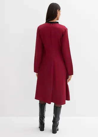 Twill jurk van soepelvallend lyocell, Kleur: pruimrood