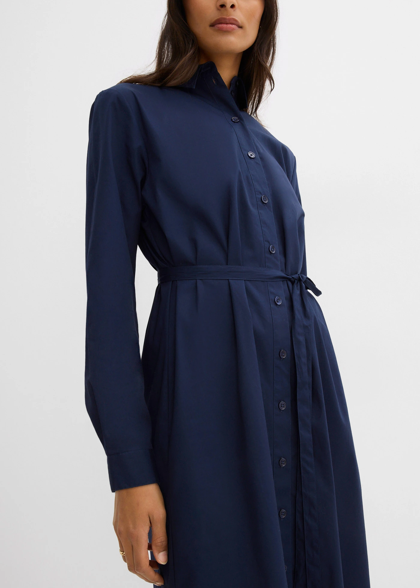 Midi jurk van puur biologisch katoen • donkerblauw • bonprix online shop