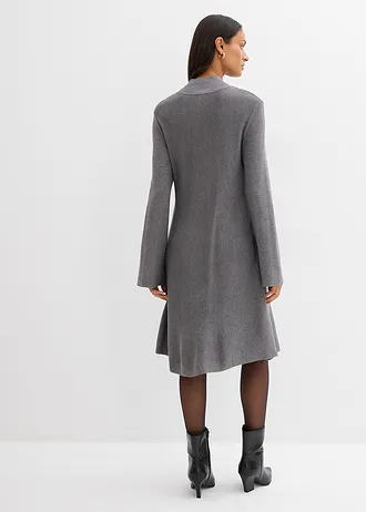 Robe trapèze en maille, viscose majoritaire, Couleur: gris chiné
