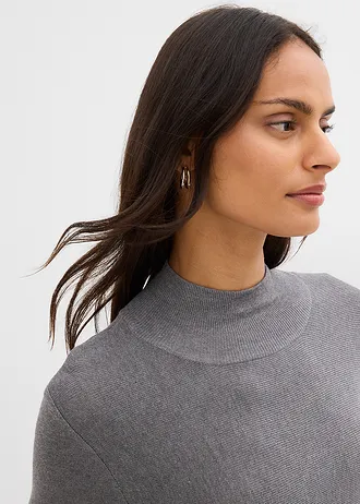 Robe trapèze en maille, viscose majoritaire • gris chiné • Boutique bonprix