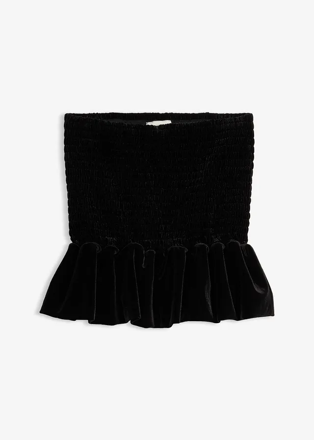 Balónová sukňa z mäkkého zamatu • čierna • obchod bonprix