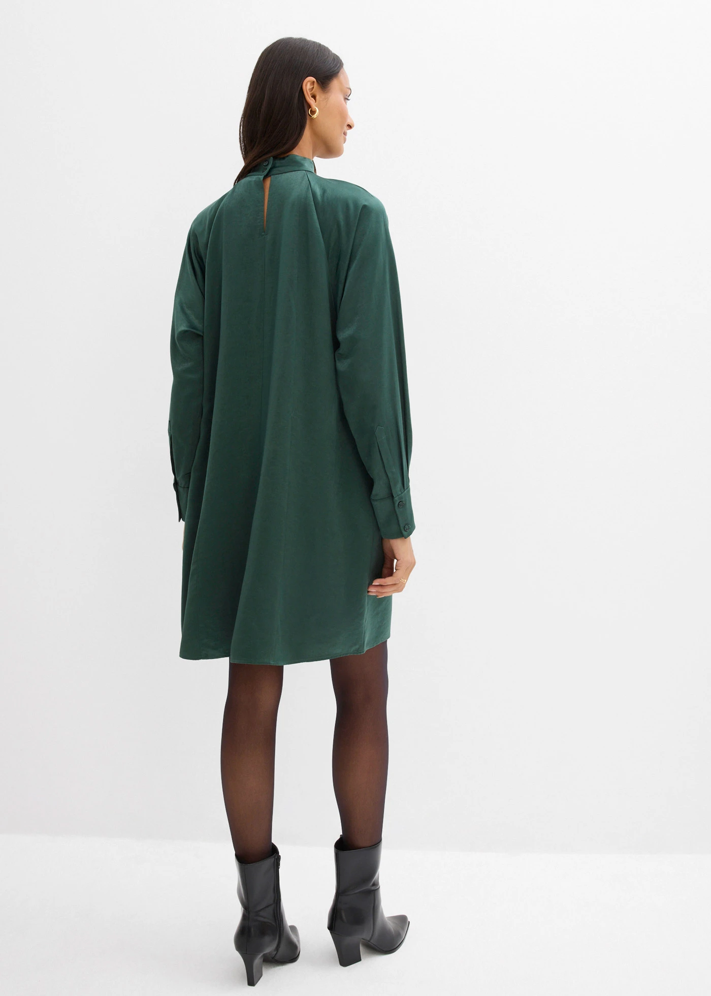 Sukienka z mieszanki wiskozy • cienisty zielony • sklep bonprix