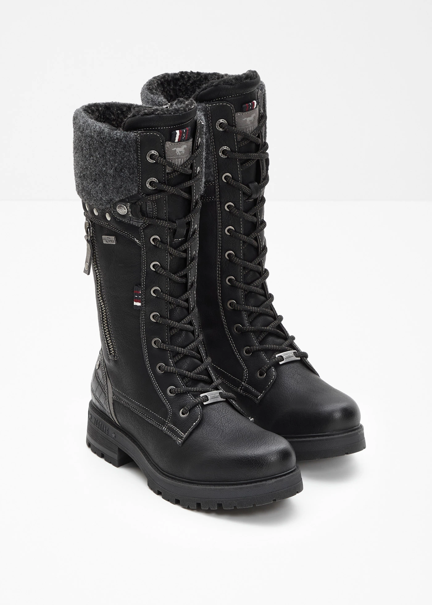 Ghete Mustang cu șiret • negru • magazin bonprix