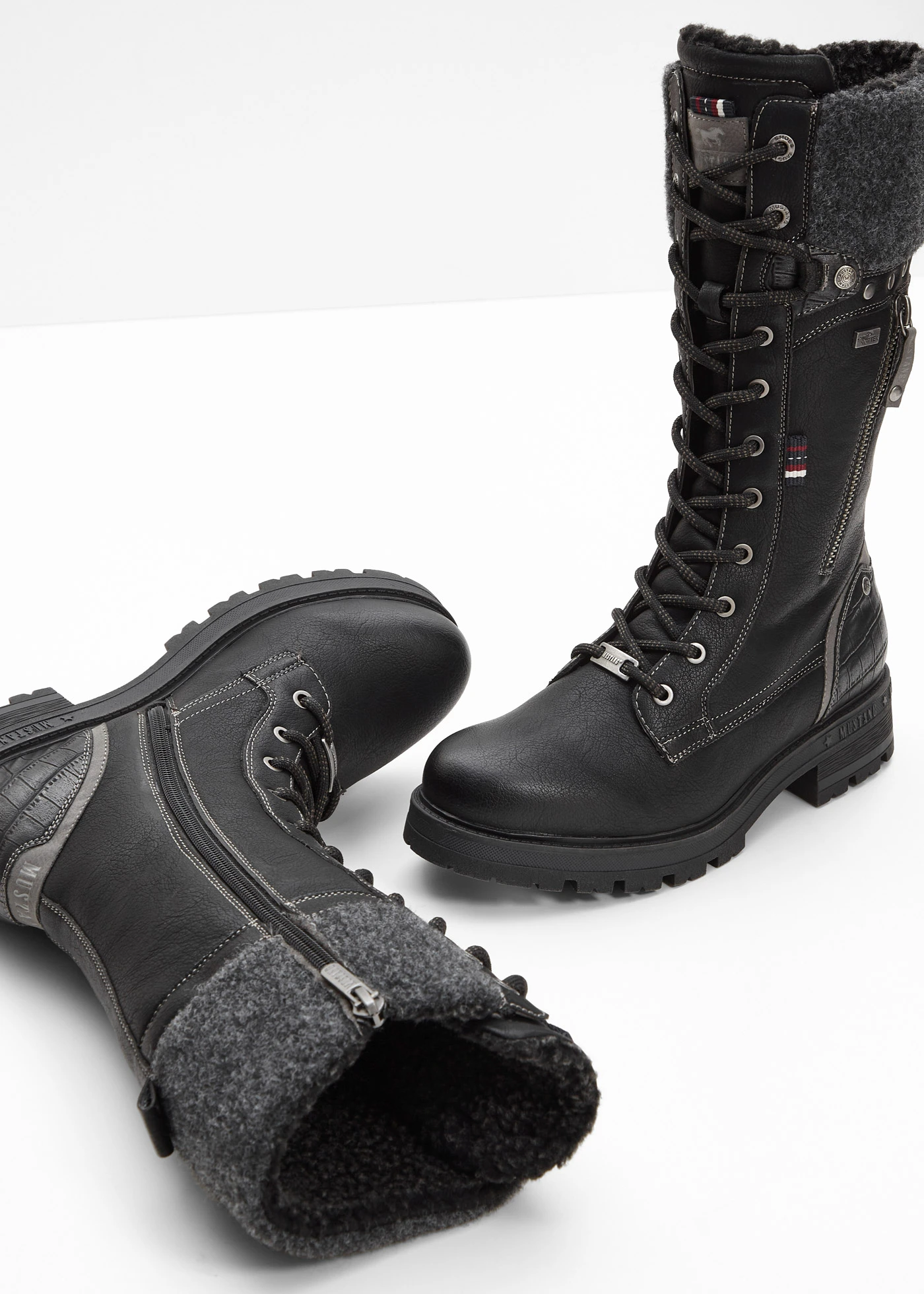 Ghete Mustang cu șiret • negru • magazin bonprix