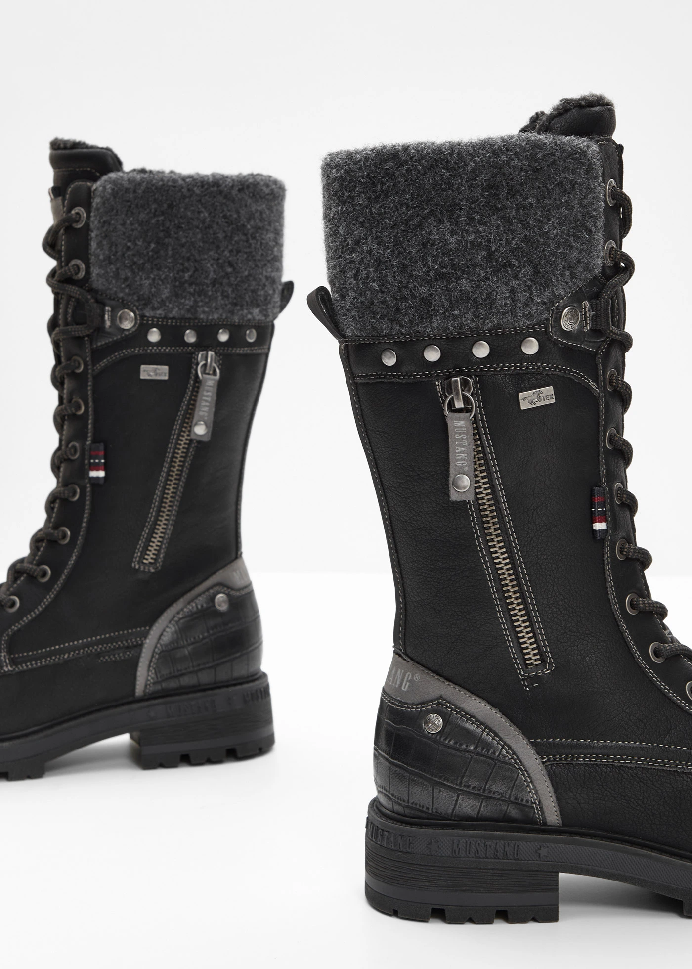 Ghete Mustang cu șiret • negru • magazin bonprix