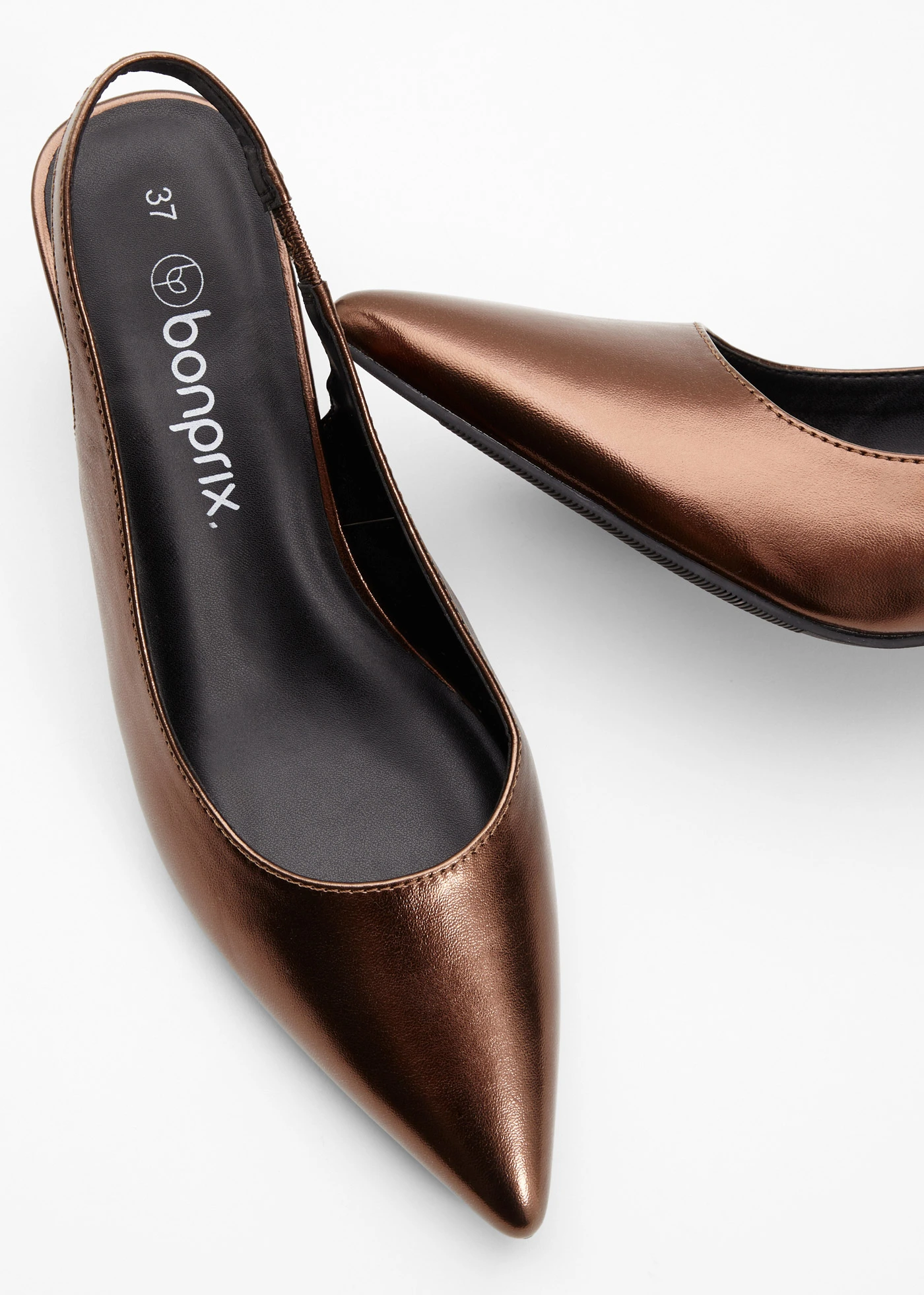 Slingback pumps met smalle hak • bruin • bonprix online shop