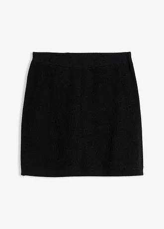 Pletená sukňa, krátka • čierna • obchod bonprix