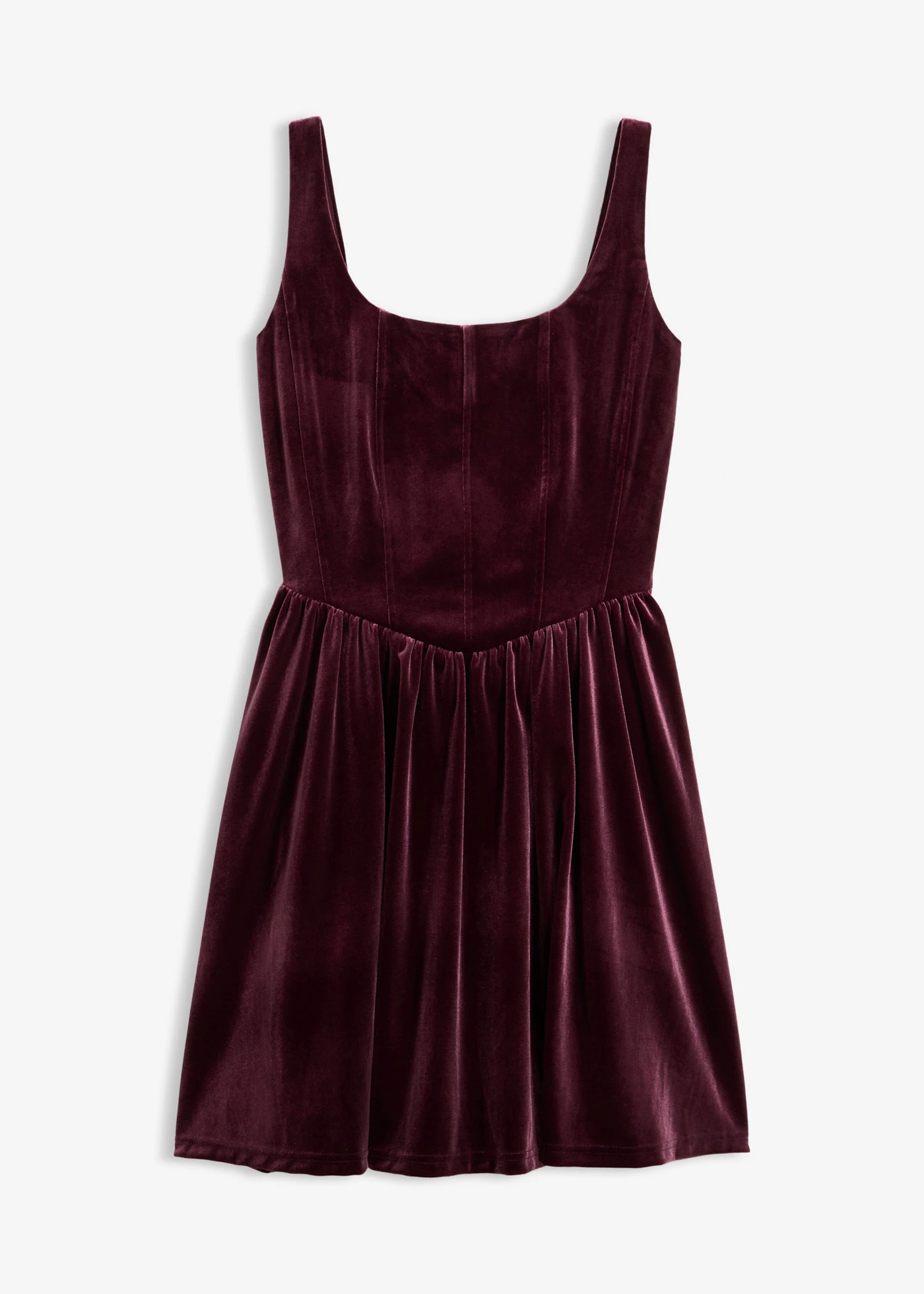 Robe à corsage en velours • bordeaux • Boutique bonprix
