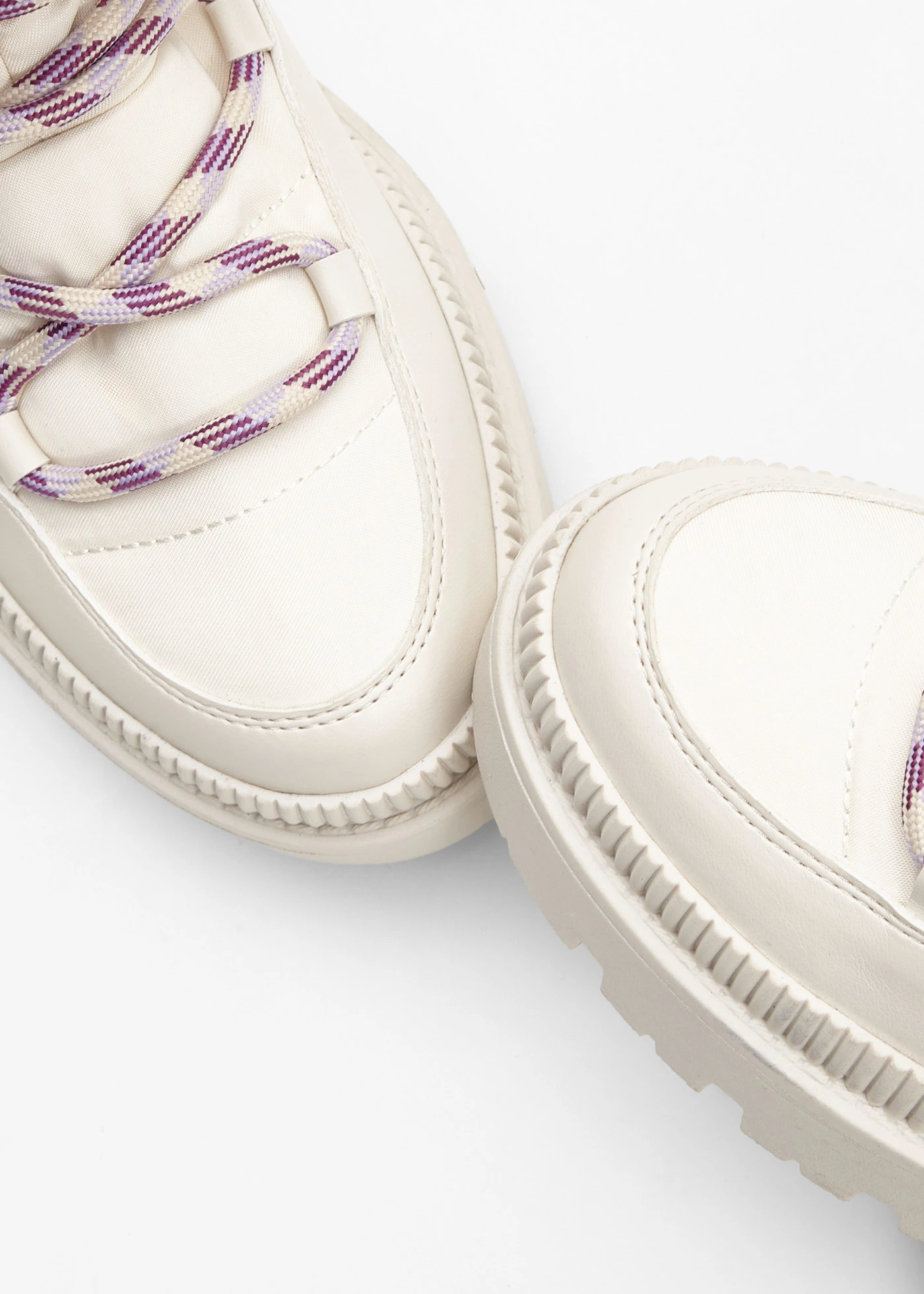 Šněrovací kotníková obuv s podšívkou • perlově bílo-béžová • bonprix obchod