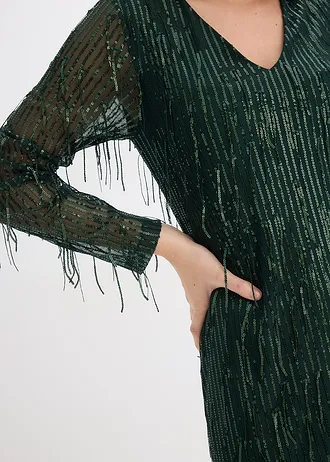 Paillettenjurk met franjes • diepgroen • bonprix online shop