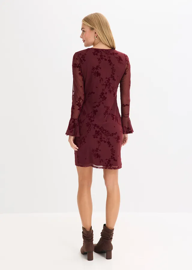 Robe courte avec manches en mesh • rouge érable • product-page.page-title-suffix