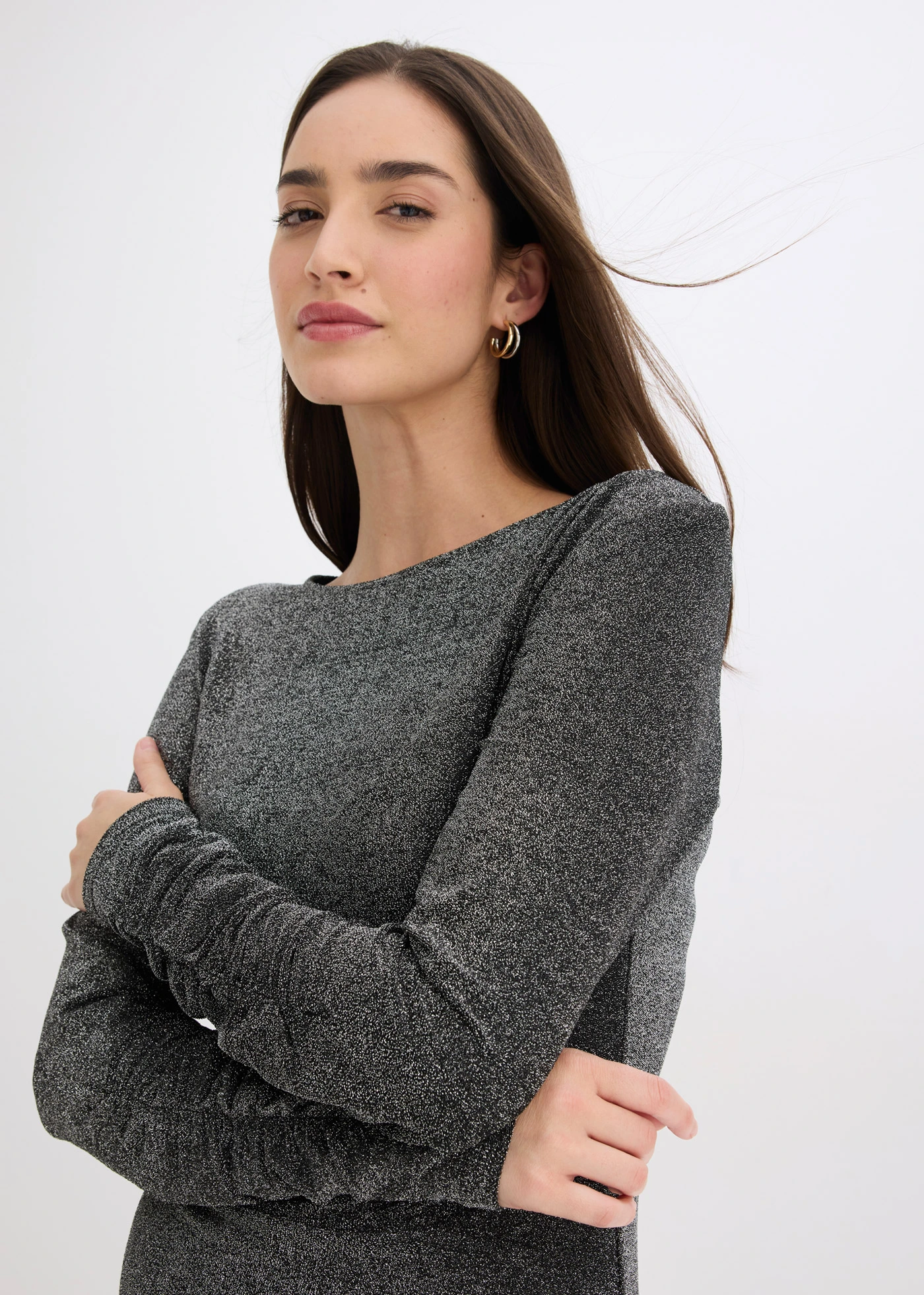 Jersey jurk • zwart/zilverkleur • bonprix online shop