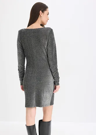 Robe en jersey • noir/argenté • Boutique bonprix