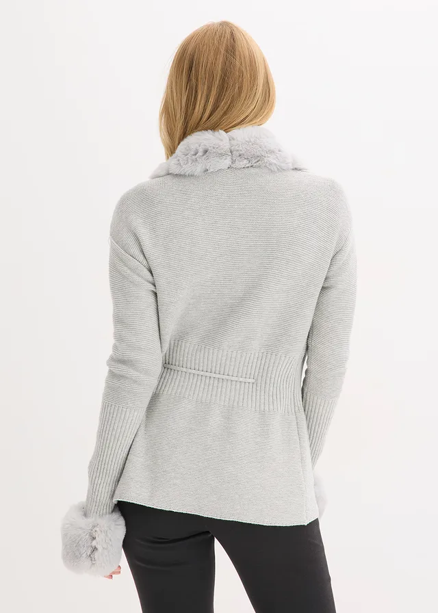 Gilet en maille à bordure amovible • gris clair • product-page.page-title-suffix