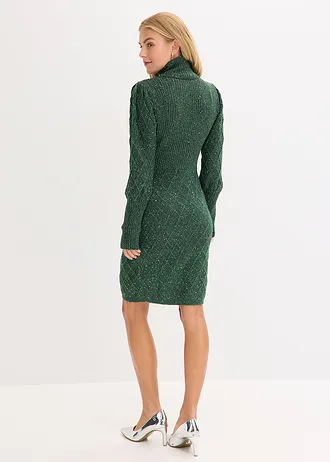 Robe en maille brillante • vert foncé • Boutique bonprix