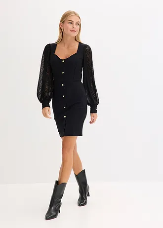 Rochie mini cu decolteu adânc • negru • magazin bonprix