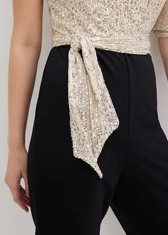 Combinaison à sequins • noir/argenté • Boutique bonprix