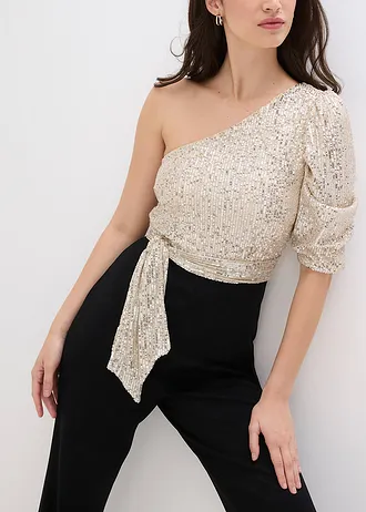 Combinaison à sequins • noir/argenté • Boutique bonprix